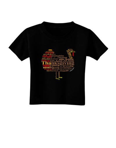 Turkey Typography Toddler T-Shirt Dark-Toddler T-Shirt-TooLoud-Black-2T-Davson Sales