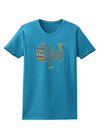 Turkey Typography Womens Dark T-Shirt-TooLoud-Turquoise-X-Small-Davson Sales