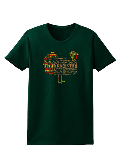 Turkey Typography Womens Dark T-Shirt-TooLoud-Forest-Green-Small-Davson Sales