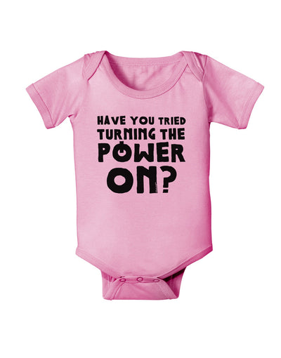 Turning the Power On Baby Romper Bodysuit-Baby Romper-TooLoud-Pink-06-Months-Davson Sales