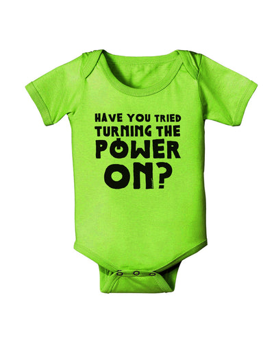 Turning the Power On Baby Romper Bodysuit-Baby Romper-TooLoud-Lime-06-Months-Davson Sales