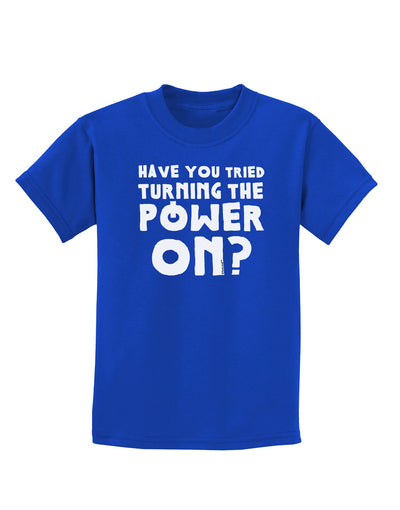 Turning the Power On Childrens Dark T-Shirt-Childrens T-Shirt-TooLoud-Royal-Blue-X-Small-Davson Sales