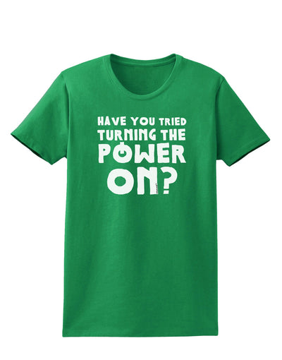 Turning the Power On Womens Dark T-Shirt-TooLoud-Kelly-Green-X-Small-Davson Sales