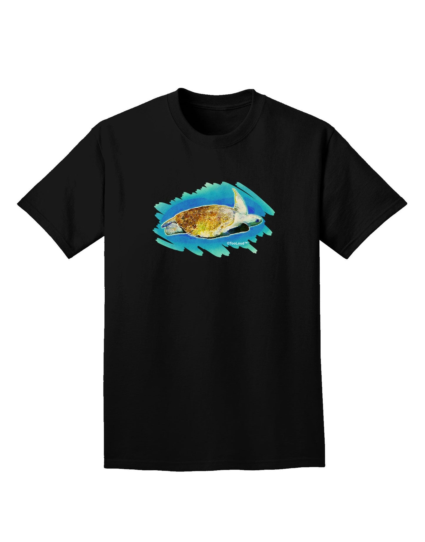 Turtle Watercolor Adult Dark T-Shirt-Mens T-Shirt-TooLoud-Black-Small-Davson Sales