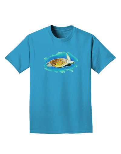 Turtle Watercolor Adult Dark T-Shirt-Mens T-Shirt-TooLoud-Turquoise-Small-Davson Sales