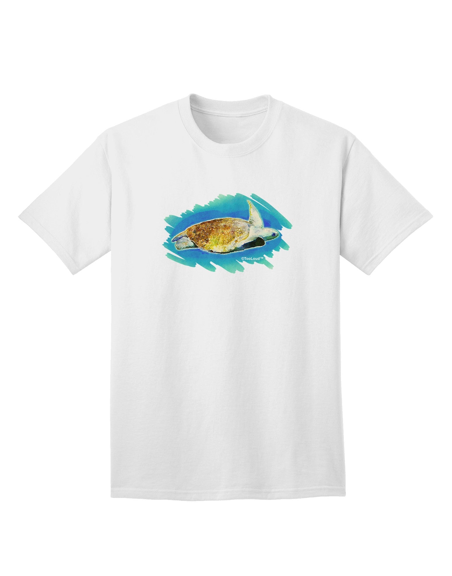 Turtle Watercolor Adult T-Shirt-Mens T-Shirt-TooLoud-White-Small-Davson Sales