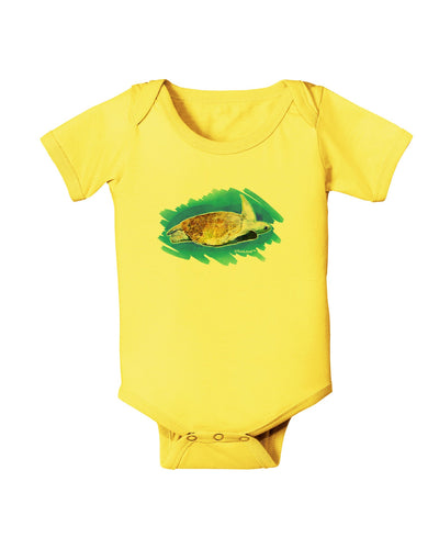 Turtle Watercolor Baby Romper Bodysuit-Baby Romper-TooLoud-Yellow-06-Months-Davson Sales