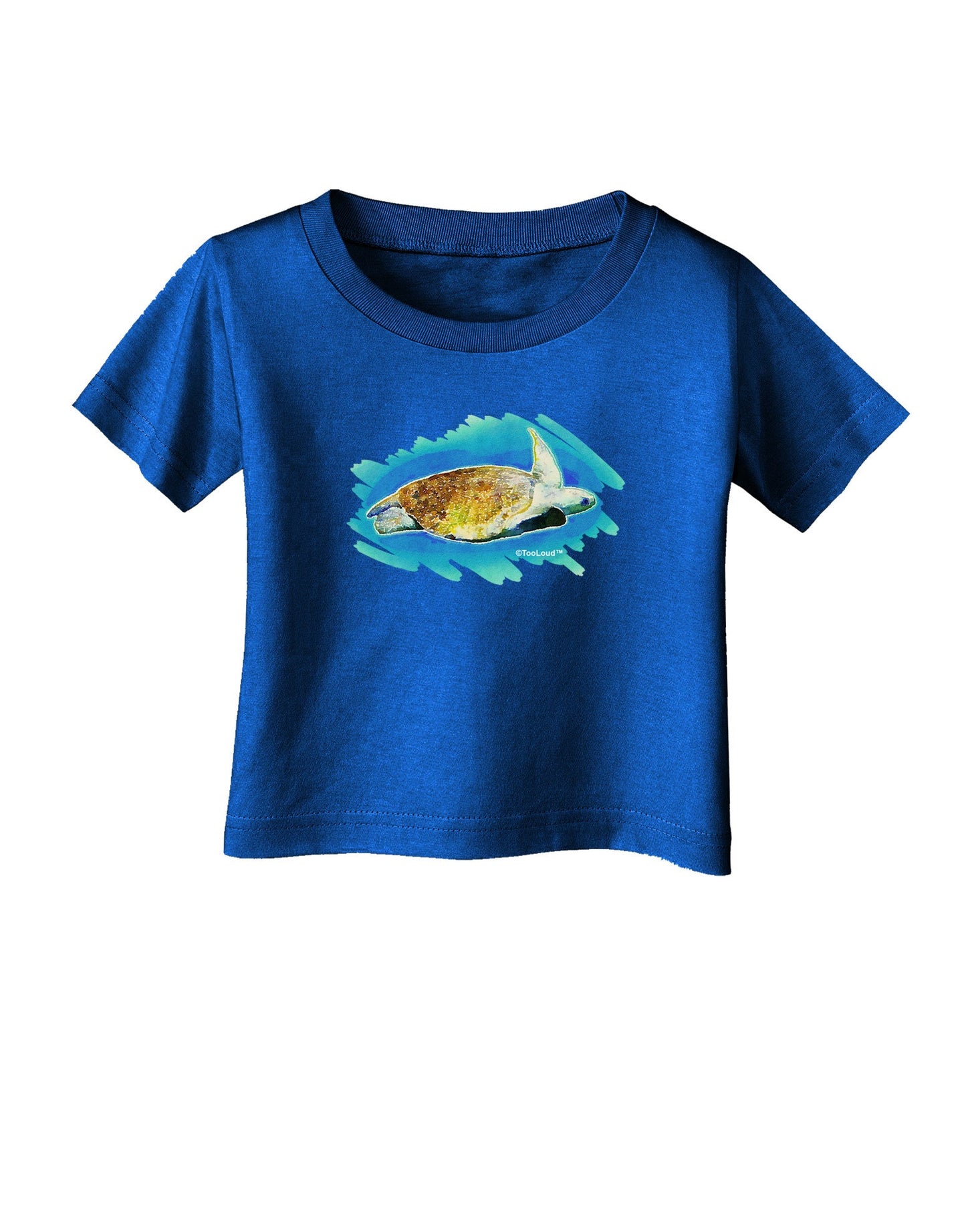 Turtle Watercolor Infant T-Shirt Dark-Infant T-Shirt-TooLoud-Royal-Blue-06-Months-Davson Sales