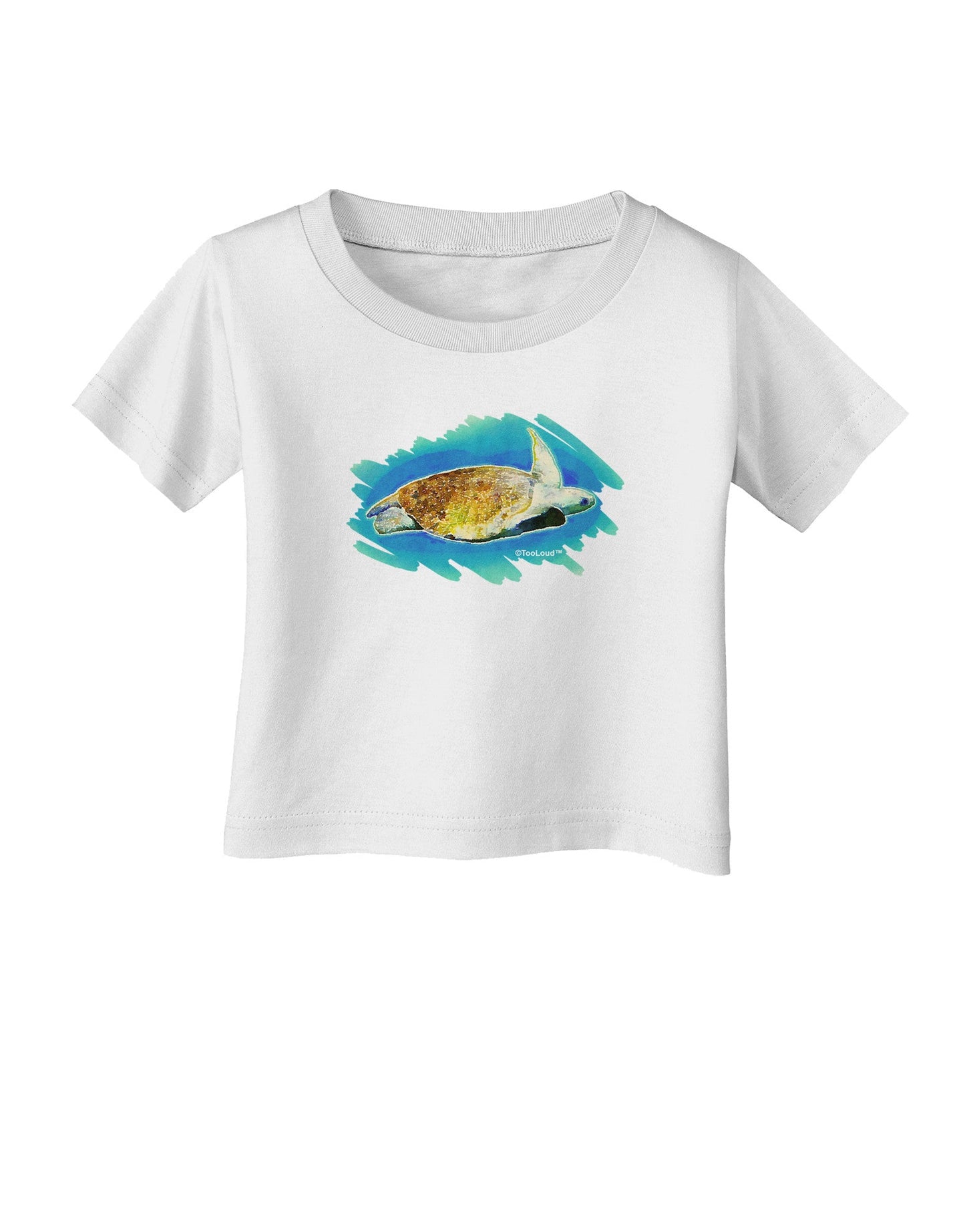 Turtle Watercolor Infant T-Shirt-Infant T-Shirt-TooLoud-White-06-Months-Davson Sales