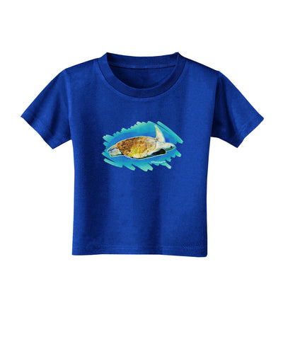 Turtle Watercolor Toddler T-Shirt Dark-Toddler T-Shirt-TooLoud-Royal-Blue-2T-Davson Sales