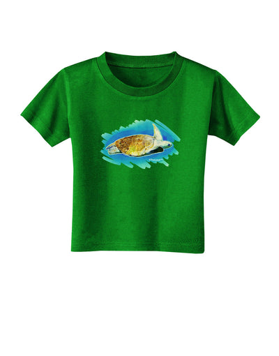 Turtle Watercolor Toddler T-Shirt Dark-Toddler T-Shirt-TooLoud-Clover-Green-2T-Davson Sales