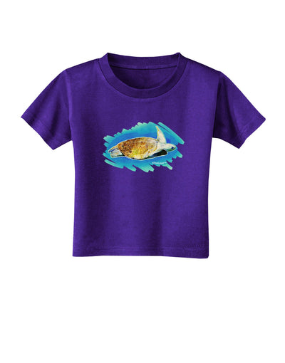 Turtle Watercolor Toddler T-Shirt Dark-Toddler T-Shirt-TooLoud-Purple-2T-Davson Sales