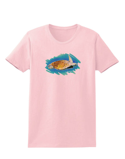 Turtle Watercolor Womens T-Shirt-Womens T-Shirt-TooLoud-PalePink-X-Small-Davson Sales