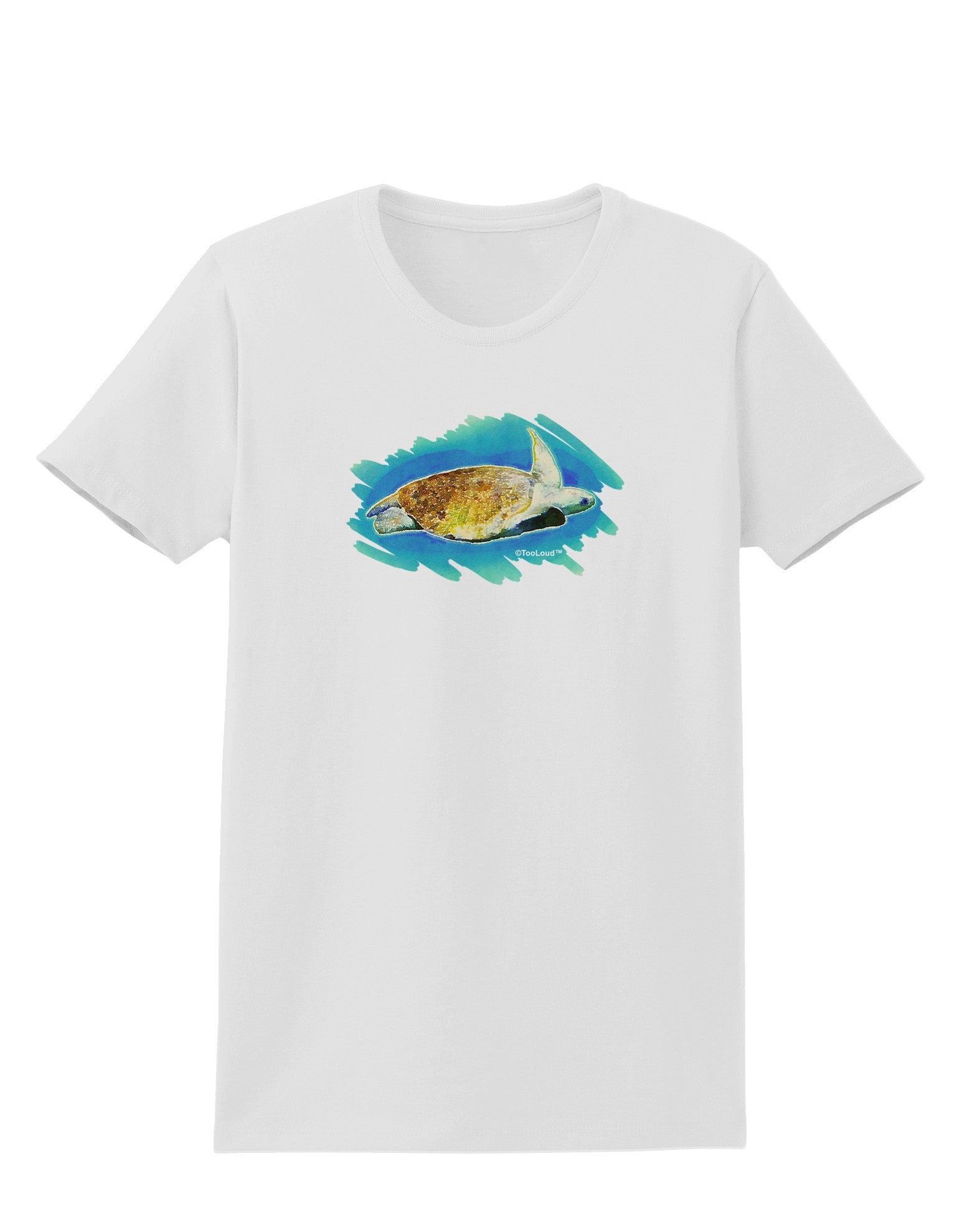 Turtle Watercolor Womens T-Shirt-Womens T-Shirt-TooLoud-White-X-Small-Davson Sales