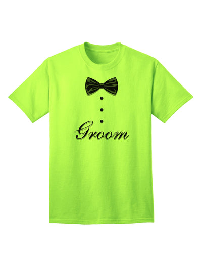 Tuxedo Collection - Sophisticated Groom Adult T-Shirt-Mens T-shirts-TooLoud-Neon-Green-Small-Davson Sales