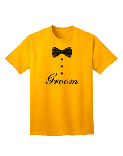 Tuxedo Collection - Sophisticated Groom Adult T-Shirt-Mens T-shirts-TooLoud-Gold-Small-Davson Sales