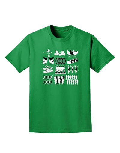 Twelve Days of Christmas Adult Dark T-Shirt-Mens T-Shirt-TooLoud-Kelly-Green-Small-Davson Sales