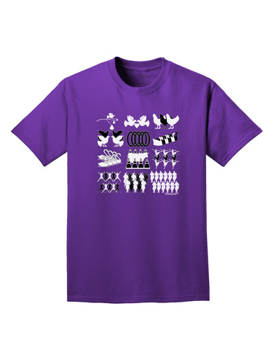 Twelve Days of Christmas Adult Dark T-Shirt-Mens T-Shirt-TooLoud-Purple-Small-Davson Sales