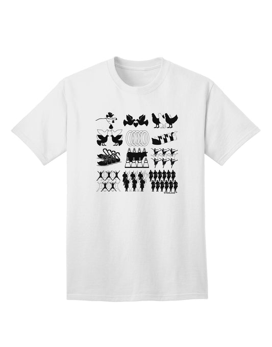 Twelve Days of Christmas Adult T-Shirt-unisex t-shirt-TooLoud-White-Small-Davson Sales