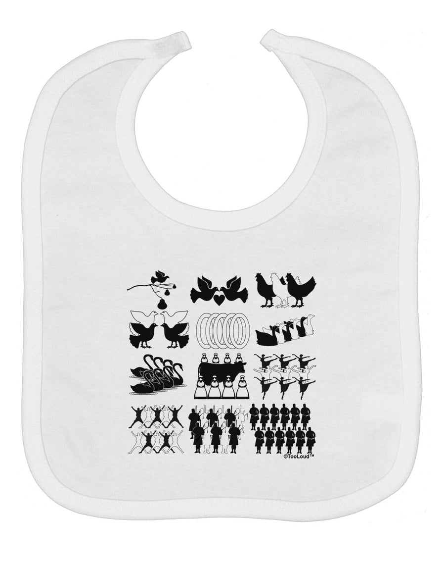 Twelve Days of Christmas Baby Bib