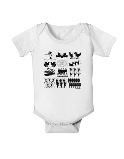 Twelve Days of Christmas Baby Romper Bodysuit-Baby Romper-TooLoud-White-06-Months-Davson Sales