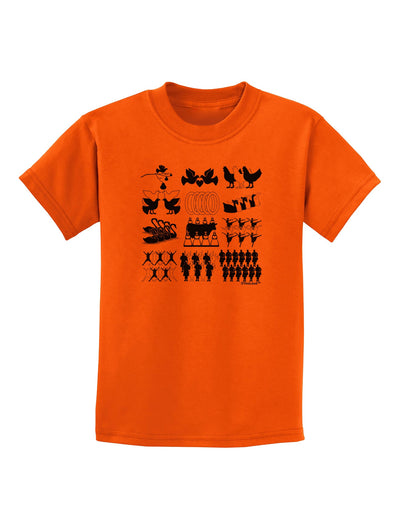 Twelve Days of Christmas Childrens T-Shirt-Childrens T-Shirt-TooLoud-Orange-X-Small-Davson Sales