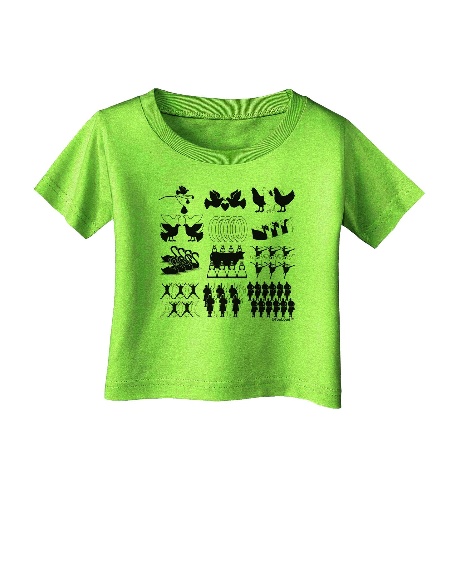 Twelve Days of Christmas Infant T-Shirt-Infant T-Shirt-TooLoud-Lime-Green-06-Months-Davson Sales