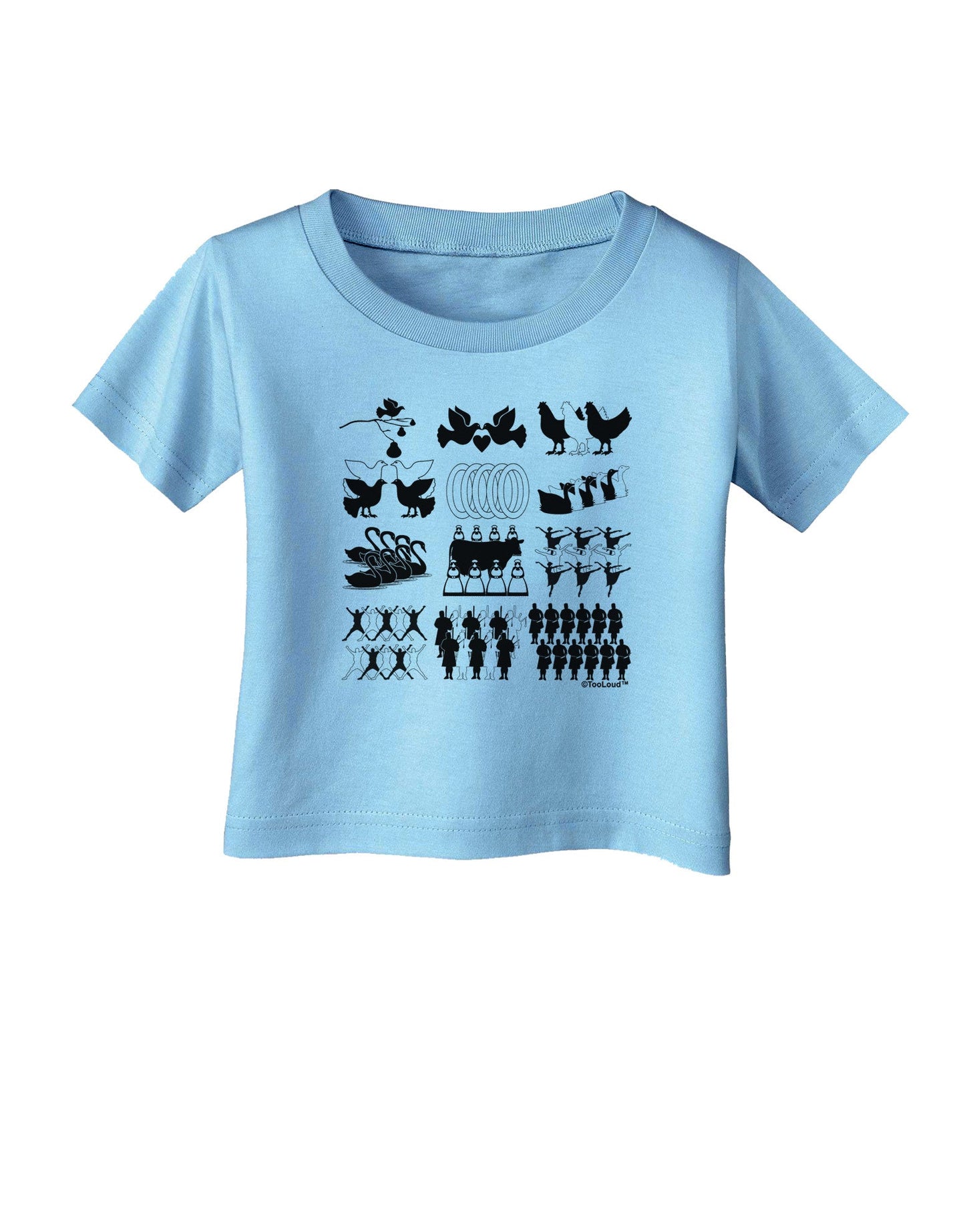 Twelve Days of Christmas Infant T-Shirt-Infant T-Shirt-TooLoud-Aquatic-Blue-06-Months-Davson Sales