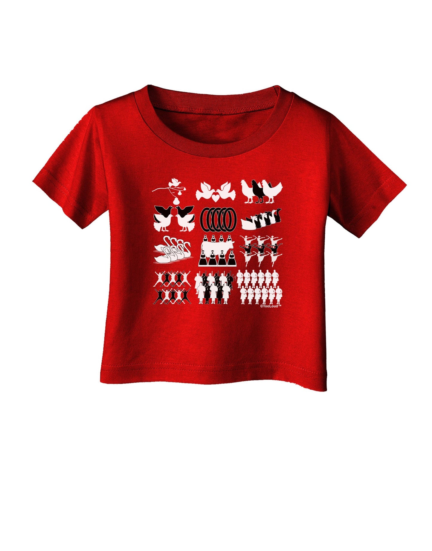 Twelve Days of Christmas Infant T-Shirt Dark-Infant T-Shirt-TooLoud-Red-06-Months-Davson Sales