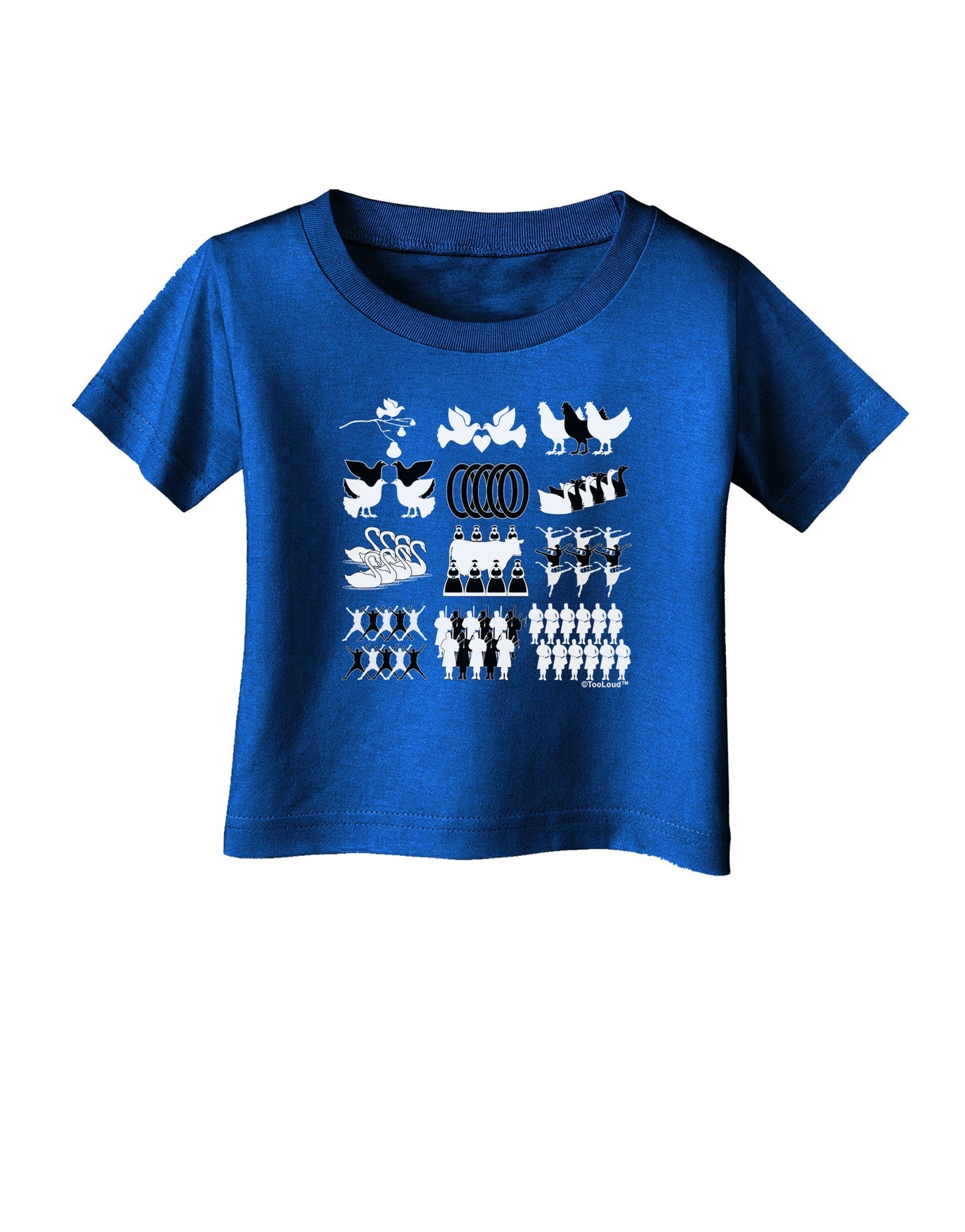 Twelve Days of Christmas Infant T-Shirt Dark-Infant T-Shirt-TooLoud-Royal-Blue-06-Months-Davson Sales