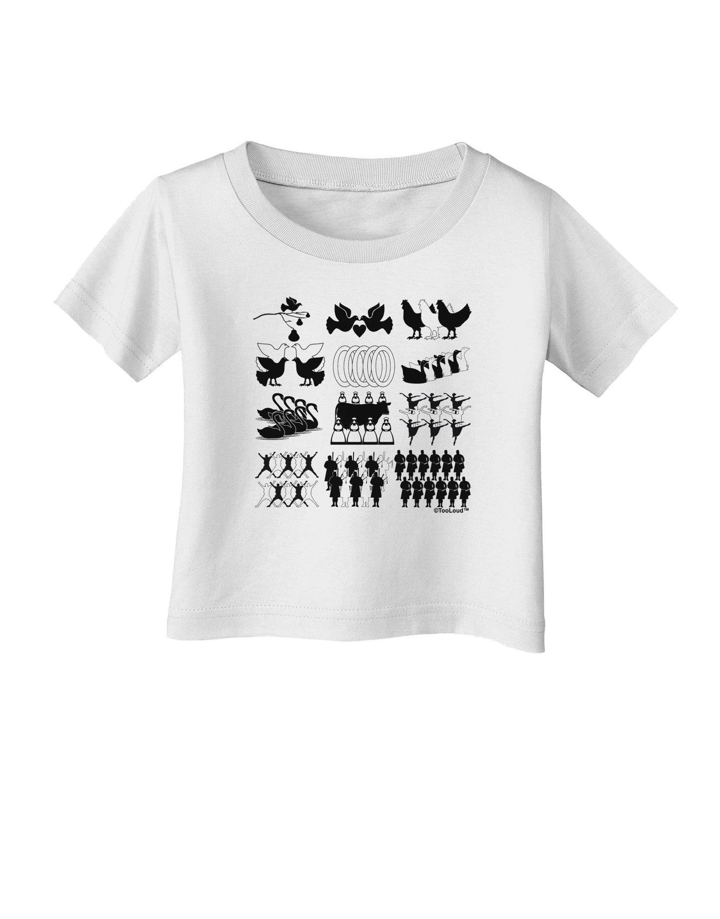 Twelve Days of Christmas Infant T-Shirt-Infant T-Shirt-TooLoud-White-06-Months-Davson Sales