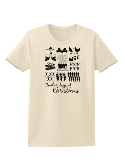 Twelve Days of Christmas Text Womens T-Shirt-Womens T-Shirt-TooLoud-Natural-X-Small-Davson Sales