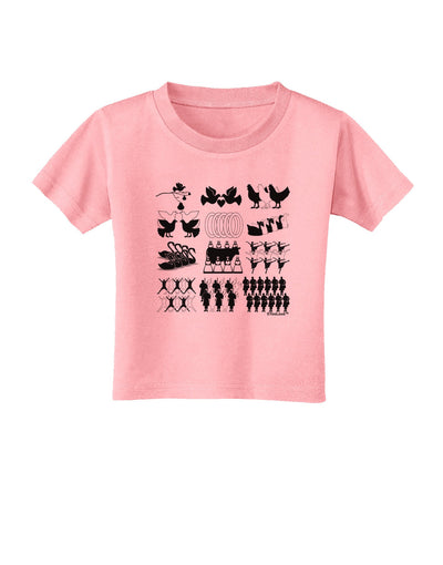 Twelve Days of Christmas Toddler T-Shirt-Toddler T-Shirt-TooLoud-Candy-Pink-2T-Davson Sales