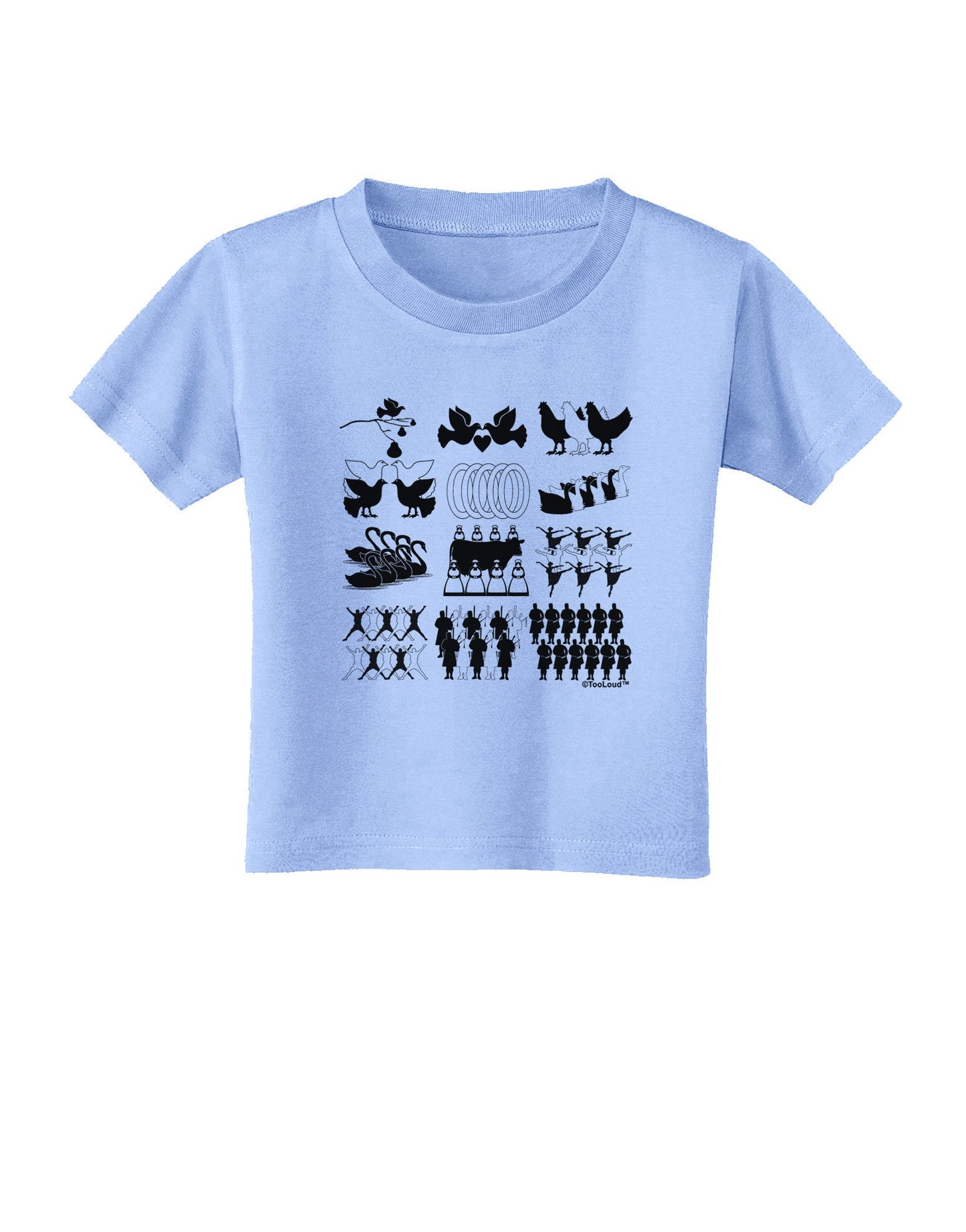 Twelve Days of Christmas Toddler T-Shirt-Toddler T-Shirt-TooLoud-Aquatic-Blue-2T-Davson Sales