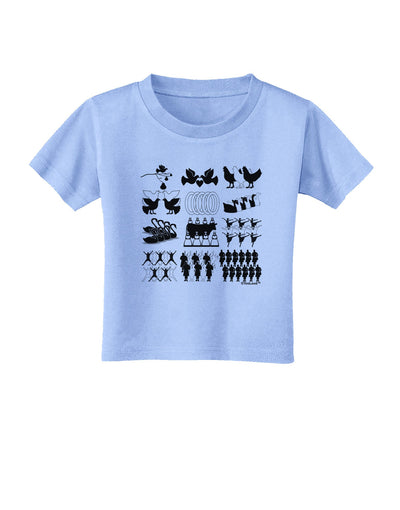 Twelve Days of Christmas Toddler T-Shirt-Toddler T-Shirt-TooLoud-Aquatic-Blue-2T-Davson Sales