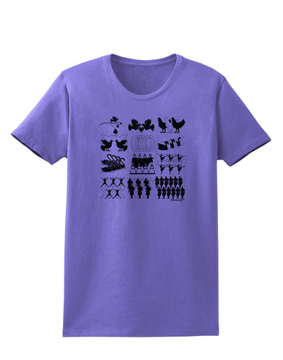 Twelve Days of Christmas Womens T-Shirt-Womens T-Shirt-TooLoud-Violet-X-Small-Davson Sales