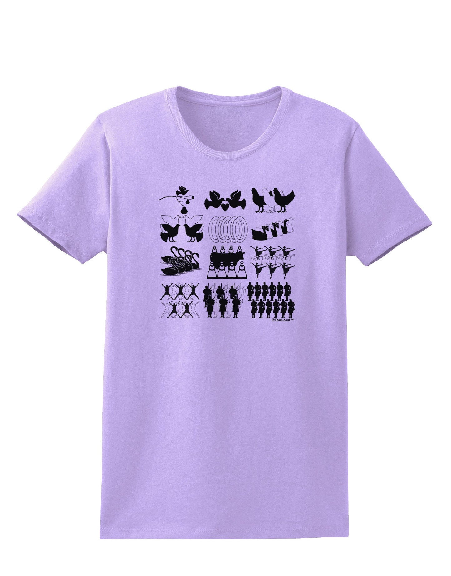 Twelve Days of Christmas Womens T-Shirt-Womens T-Shirt-TooLoud-Lavender-X-Small-Davson Sales