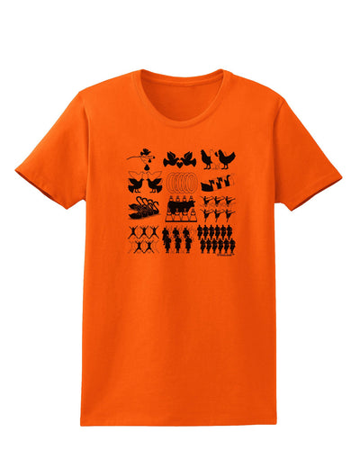 Twelve Days of Christmas Womens T-Shirt-Womens T-Shirt-TooLoud-Orange-X-Small-Davson Sales