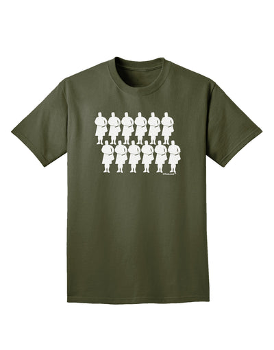 Twelve Drummers Drumming Adult Dark T-Shirt-Mens T-Shirt-TooLoud-Military-Green-Small-Davson Sales