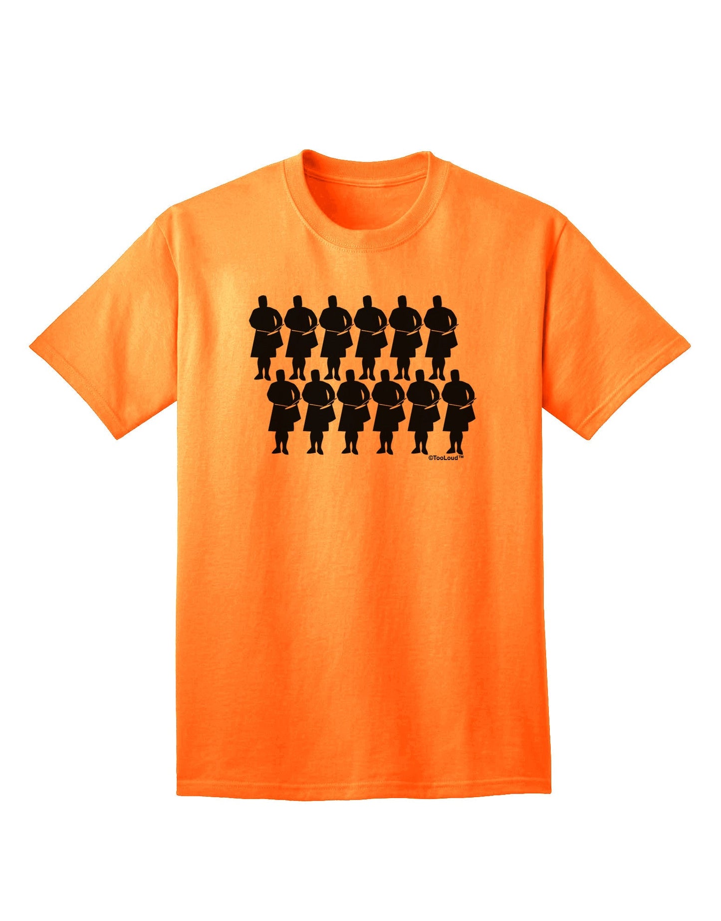 Twelve Drummers Drumming Adult T-Shirt-unisex t-shirt-TooLoud-Neon-Orange-Small-Davson Sales