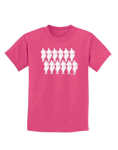 Twelve Drummers Drumming Childrens Dark T-Shirt-Childrens T-Shirt-TooLoud-Sangria-X-Small-Davson Sales