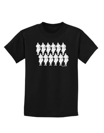 Twelve Drummers Drumming Childrens Dark T-Shirt-Childrens T-Shirt-TooLoud-Black-X-Small-Davson Sales