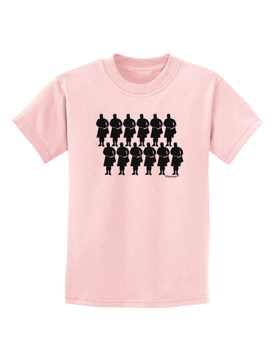 Twelve Drummers Drumming Childrens T-Shirt-Childrens T-Shirt-TooLoud-PalePink-X-Small-Davson Sales