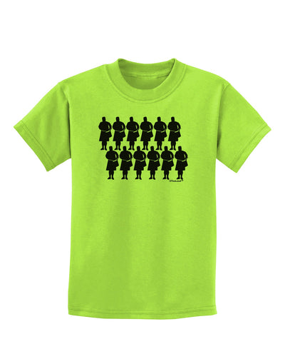 Twelve Drummers Drumming Childrens T-Shirt-Childrens T-Shirt-TooLoud-Lime-Green-X-Small-Davson Sales