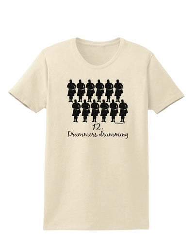 Twelve Drummers Drumming Text Womens T-Shirt-Womens T-Shirt-TooLoud-Natural-X-Small-Davson Sales