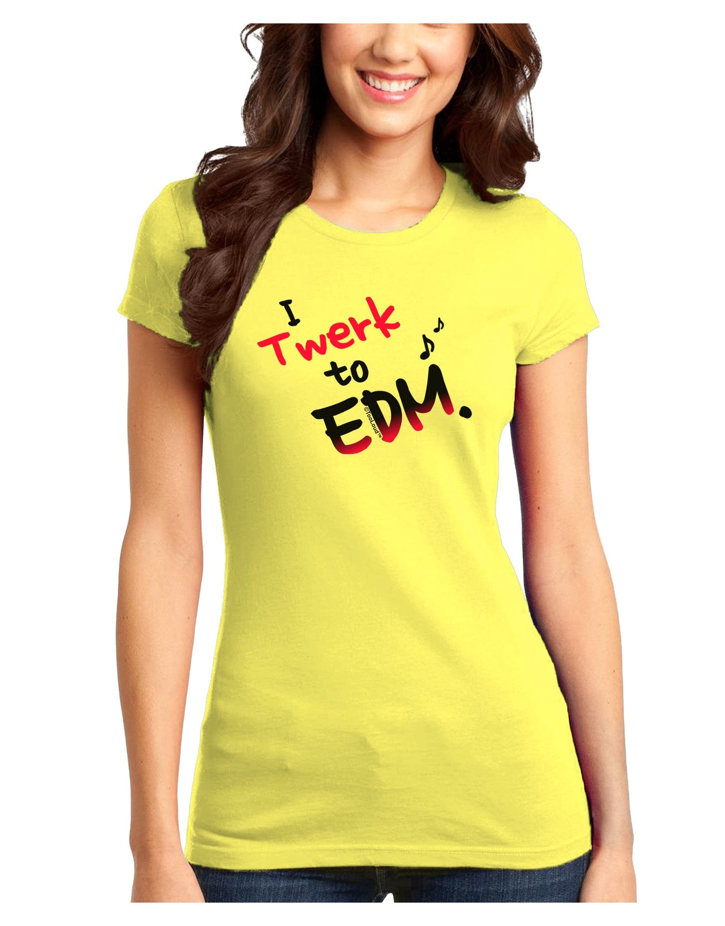 Twerk To EDM Pink Juniors T-Shirt-Womens Juniors T-Shirt-TooLoud-Yellow-Juniors Fitted X-Small-Davson Sales