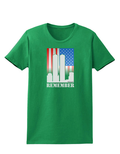 Twin Towers Remember Womens Dark T-Shirt-TooLoud-Kelly-Green-X-Small-Davson Sales