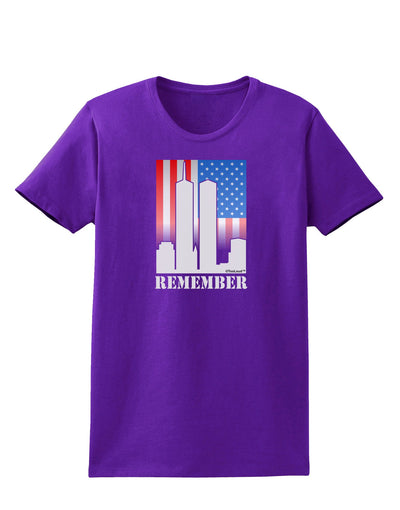 Twin Towers Remember Womens Dark T-Shirt-TooLoud-Purple-X-Small-Davson Sales