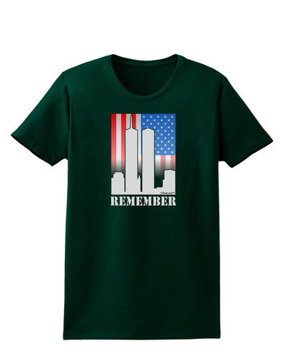 Twin Towers Remember Womens Dark T-Shirt-TooLoud-Forest-Green-Small-Davson Sales