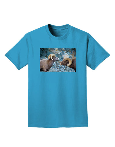 Two Bighorn Rams Adult Dark T-Shirt-Mens T-Shirt-TooLoud-Turquoise-Small-Davson Sales